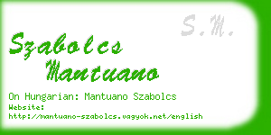 szabolcs mantuano business card